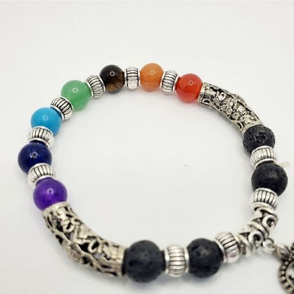 Hand Crafted Pride Gemstone Stretch Bracelet - Picture 6 of 10